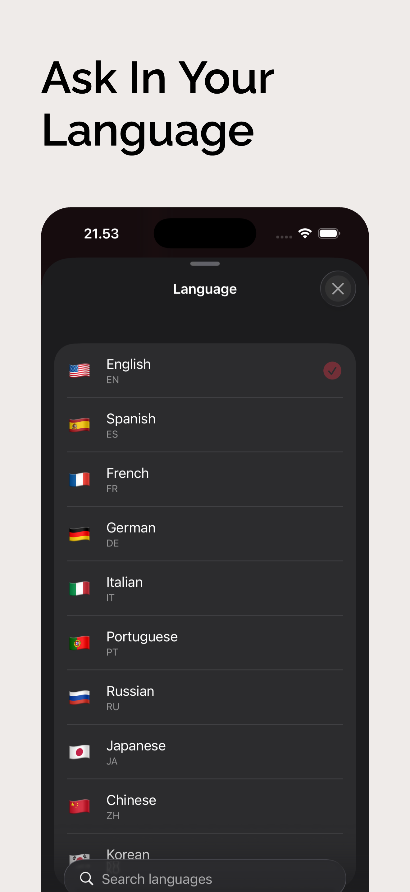 Ask in your language